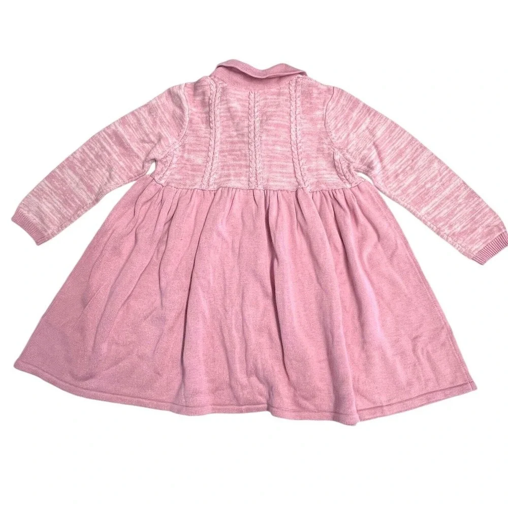 New Finding Foxtale Girls‎ Pink Heathered  Viscose Cotton Button Knit Dress 6